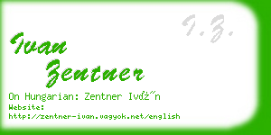 ivan zentner business card